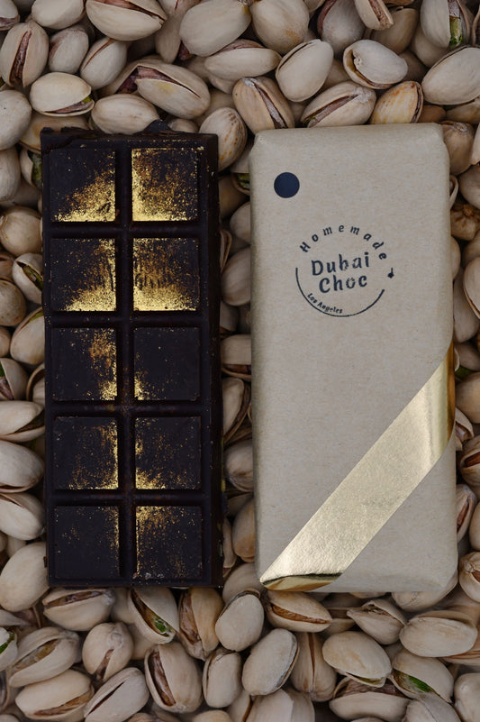 Pistachio Infused Dark Chocolate Bar  - 100G